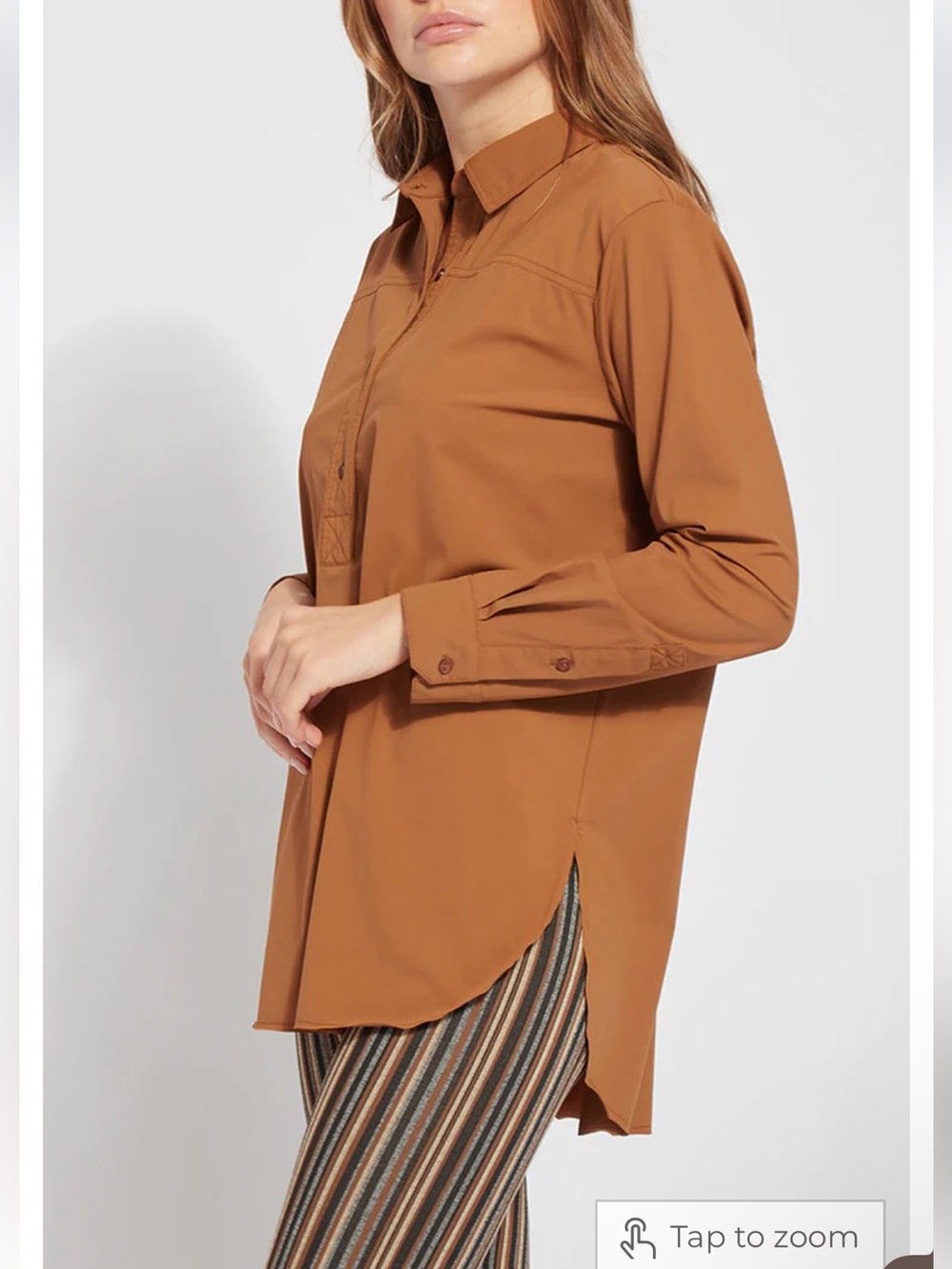 Lysse Delia Blouse Top Cooling Microfiber XS BNWT! Golden Sunkissed Bronze